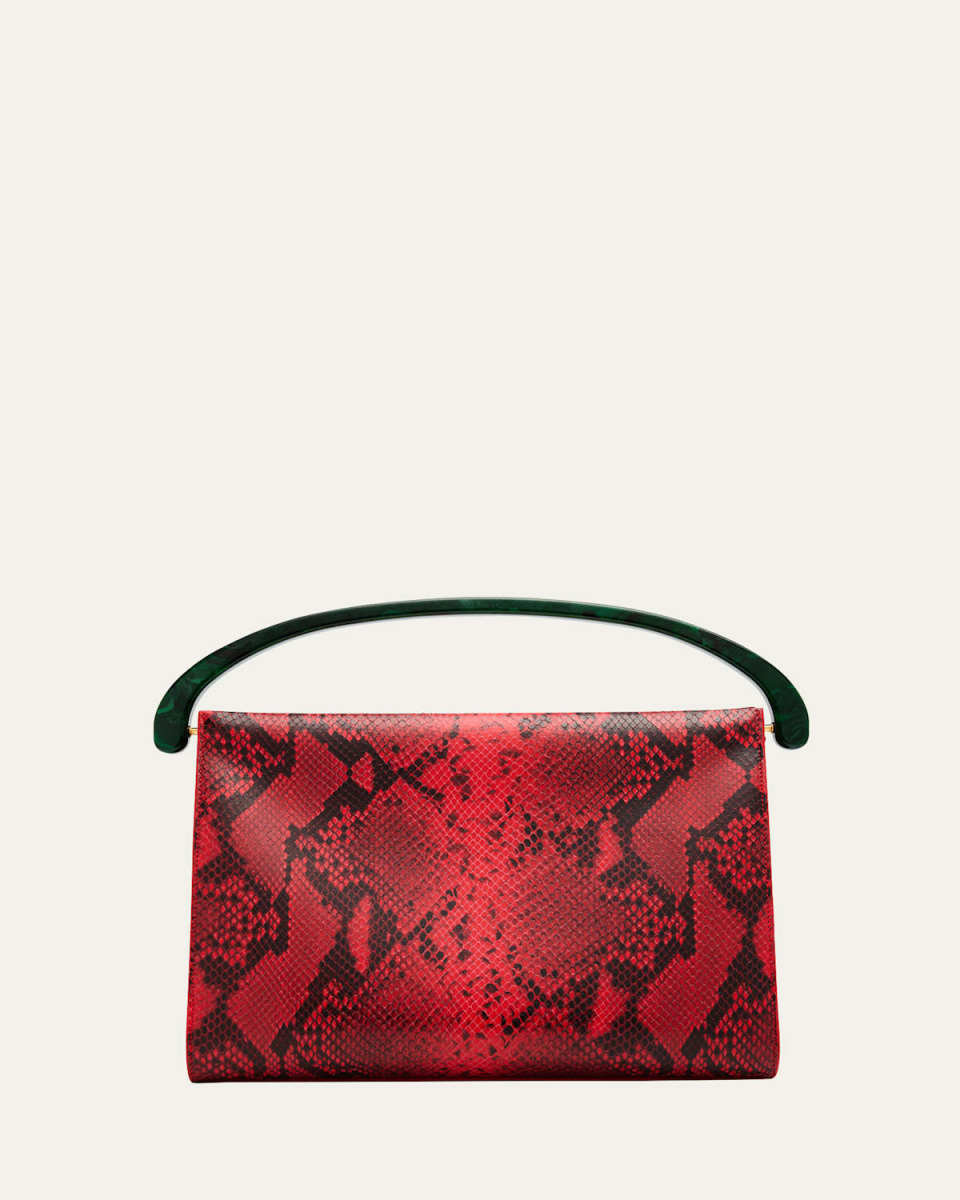 Crisp Python Top-Handle Bag